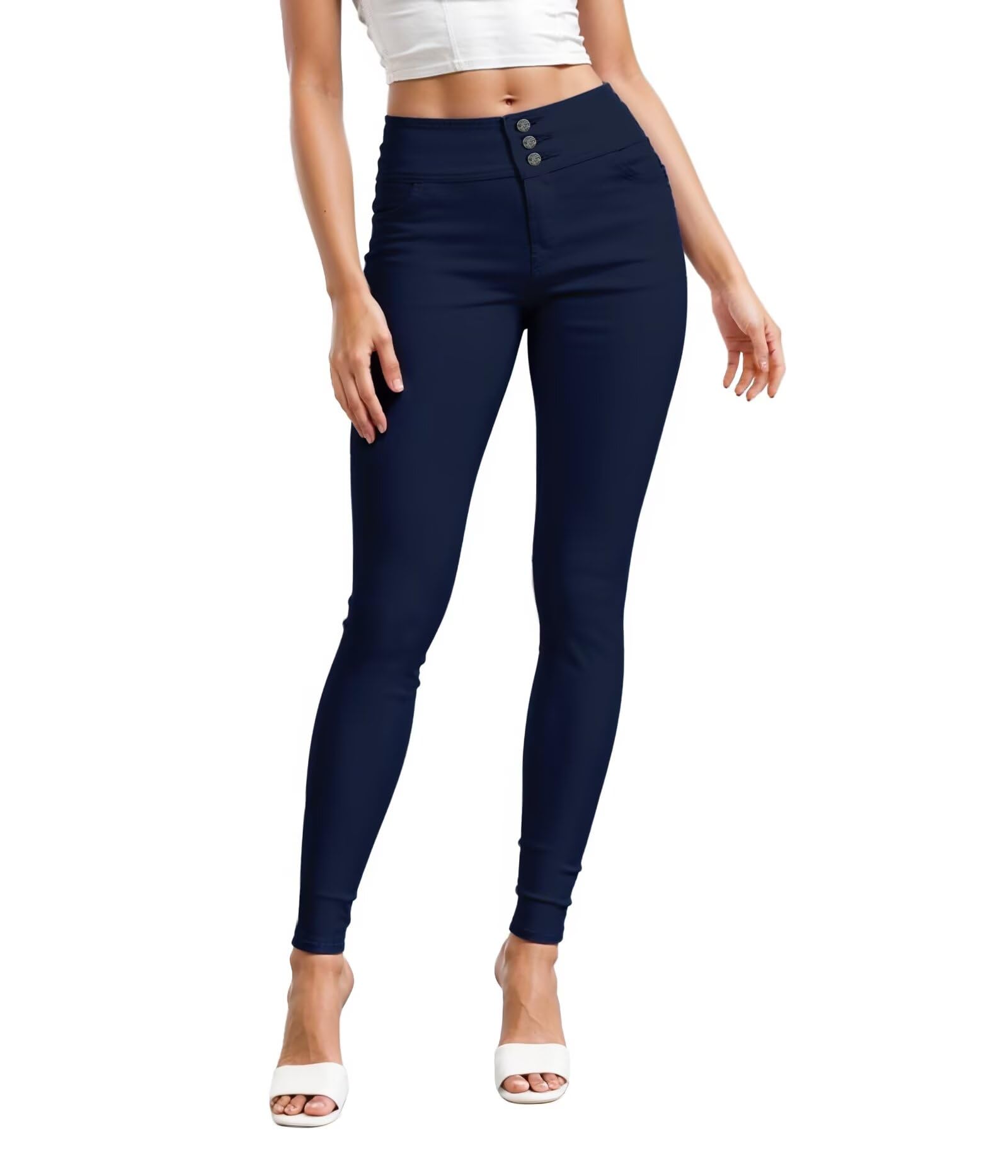 Photo 1 of Hybrid & Company Women's Butt Lift Skinny High Waisted V3 Super Comfy Stretch Denim Pants P45077SKX Navy 18