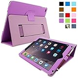 Snugg iPad Air & New iPad 9.7 inch 2017 Case - Smart Cover Case with Kick Stand & (Purple Leather) for the Apple iPad Air 1 (2013)