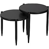 Leick Home Redonda Bay Side Tables 2 Pack, Urbane Bronze, Small Table 21.6 in H x 19.7 in W, Large Table 23.6 in H x 21.6 in 