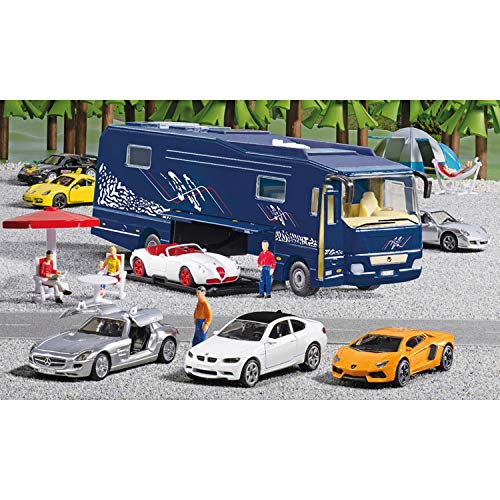 siku 1943, Volkner Wohnmobil, 1:50, Metall/Kunststoff, Blau, Inkl. Spielzeugauto, Bewegliche Teile – Bild 7