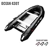 Seamax-Ocean430T-Commercial-Grade-Inflatable-Boat-14ft-x-64ft-5-Pontoon-Chambers-Aluminum-Floor-V-Bottom-Max-Support-35HP-Motor-Coast-Guard-Standard-Reflective-Tapes-Multi-Purpose