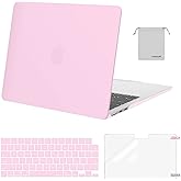 MOSISO Compatible with MacBook Air 13 inch Case 2026 2025 2024 2023 2022 M4 A3240 M3 A3113 M2 A2681,Plastic Hard Shell&Keyboard Cover&Screen Film&Pouch for MacBook Air 13.6 inch Case, Dusty Pink