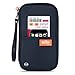 RFID Travel Passport Wallet and Credit Card Holder by FLYNOVA| Small Clutch with Zippered Pockets | Carry Money, Tickets, Documents | Includes Smartphone Pocket (Navy Blue)