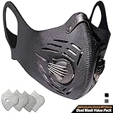 BASE CAMP Dust Pollution Mask Activated Carbon Dustproof Mask with Adjustable HOOK&LOOP Strap and N99 Filters Neoprene Air Pollution Mask for Allergy Woodworking Running