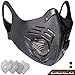 BASE CAMP Fitness Dust Mask with Earloop Adjustable Velcro and Activated Carbon Filter For Sport Training House Cleaning Gardening (Black)