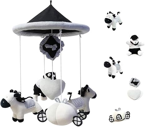 cot mobile black and white