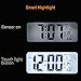 Digital Alarm Clock Rechargeable, Samshow Digital Clock with Temperature/Date/12/24h Display, Snooze/Sensor Nightlight, 2 Alarms a Week/3 Alarms a day (White)