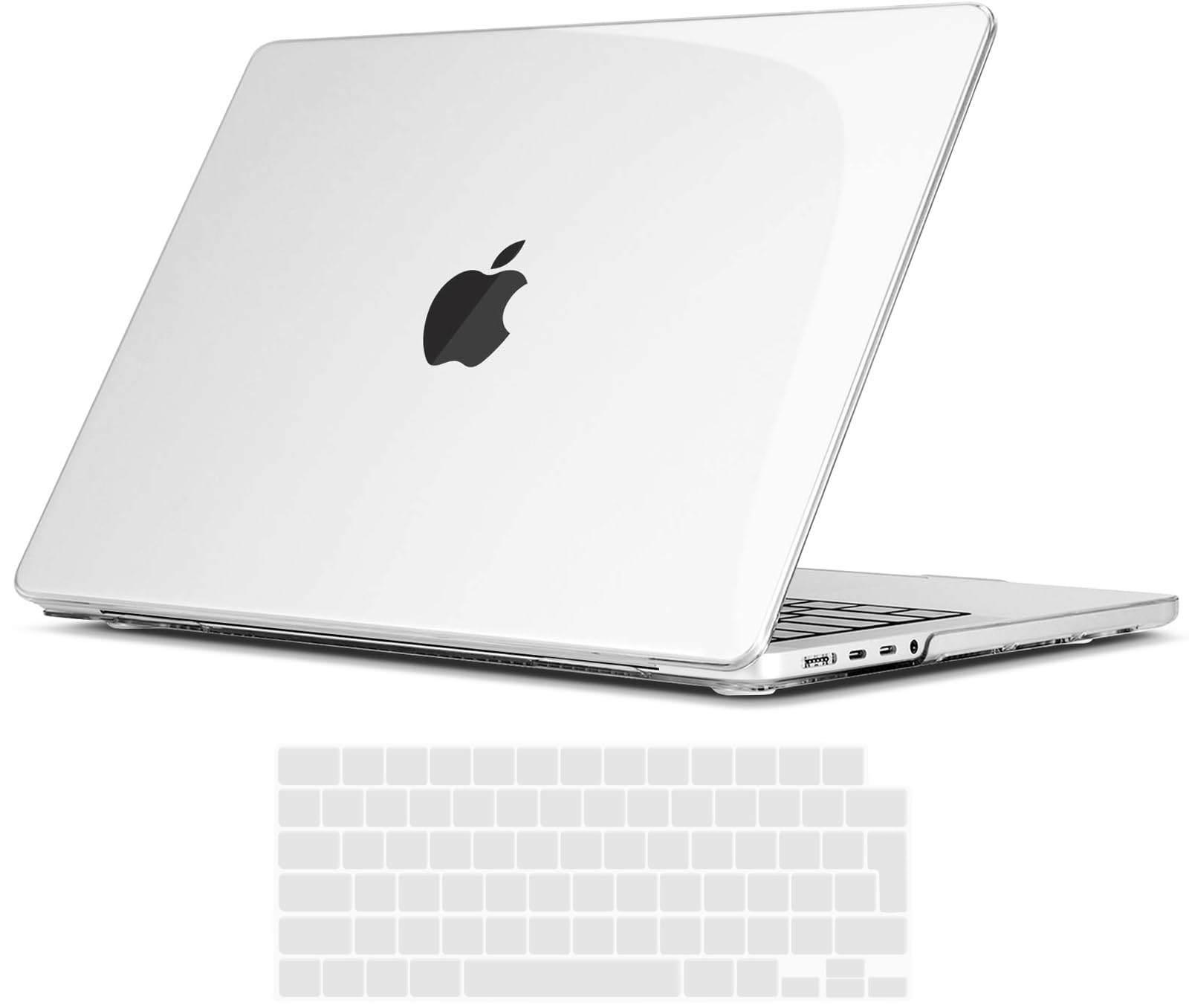 TECOOL Case compatible with MacBook Pro 16 inch 2021-2026 M5 M4 M3 M2 M1 Pro/Max, Plastic Snap On Hard Shell Cover & UK EU Keyboard Protector, Crystal Clear (Glossy)