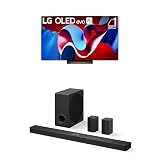 LG 55-Inch Class OLED evo C4 Series Smart TV 4K Processor Flat Screen with Alexa Built-in (OLED55C4PUA, 2024), 7.1.3 ch. Sound Bar with Wireless Dolby Atmos and Rear Speakers