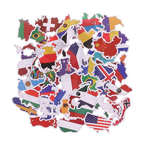 Tmrow 50Pcs National Flags Stickers Toys Countries Map Sticker DIY Scrapbooking Suitcase - Thumbnail 2