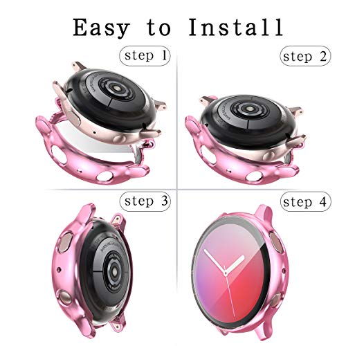 [5 Pack] Samsung Galaxy Watch Active 2 40mm Screen Protector Case,JZK Soft Slim TPU All Around Protective Shell Anti-Scratch Case Bumper Cover Case for Samsung Galaxy Active 2 40mm Accessories - Thumbnail 6