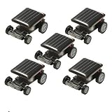 Tzou Lot 5 pcs Smallest Mini Solar Power Robot Toy Car Auto for Children Kids Funny