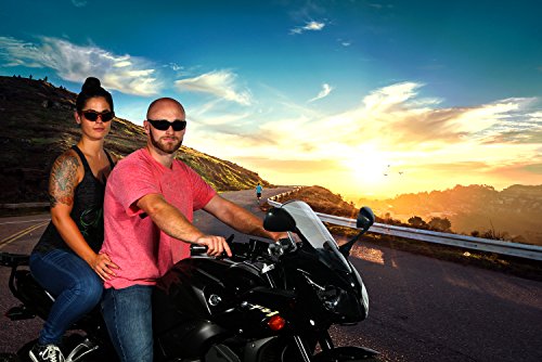 WYND Blocker Motorcycle & Biking Wind Resistant Sports Wrap Sunglasses (Black / Yellow Lens)