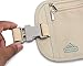 TravelGenixx Travel Money Belt and RFID-Blocking Passport Holder | Super Slim Concealed Waist Pack for Men and Women (Beige | Nude)