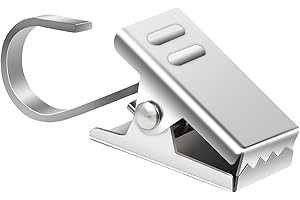 Manysky Curtain Clips Hooks, 25 Pack 430 Stainless Steel Drapery S Hooks Clips for Hanging Christmas String Lights Party Decoration, Art Craft Display, Wire Gutter Tent Camper Awning Hangers, Silver