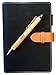 Best Refillable Journal with Pen + Organization Pocket - Stitched Faux Leather – Hook & Loop Clasp - 80 page lined journal - 7.5 x 5.5-inch – Ideal for Reflection, Travel, Sketching - Black