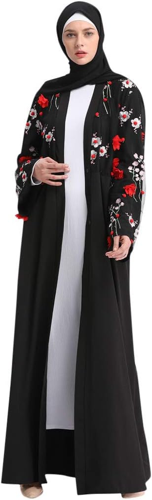 Viewk Turkish Muslim Woman Dress Modern Big Size Cardigan Islamic Dress Dubai Kaftan Abaya Muslim Woman Black Dress Summer Woman Long Wedding Muslim Evening Dress Caftan Woman Oriental