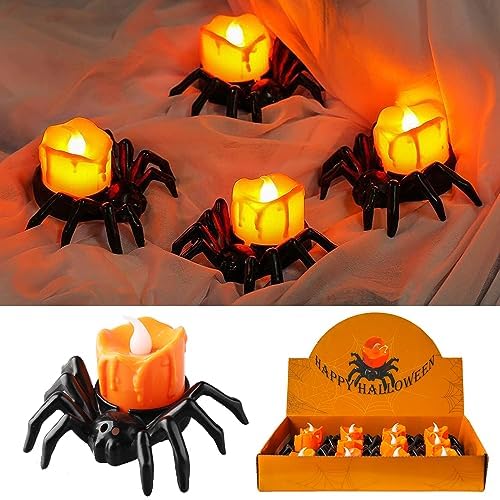 Halloween Flameless Candles, Halloween Spinning Water Glittering Flameless Candle