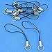 FindingKing 10 Silver Tone Black Cell Phone Charm Split Ring Strap primary