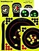Splatter Targets -Range Pack - (25 Targets) 12x18 inch Silhouettes, Adhesive Splatter Targets 12x12 inch, 8x8 inch, 3x3 inch, Shooting Targets -Gun-Rifle-Pistol-Airsoft