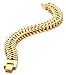 FIBO STEEL Stainless Steel 12MM Two-strand Wheat Chain Bracelet for Men Punk Biker Bracelet,8.0 inches Gold-tone