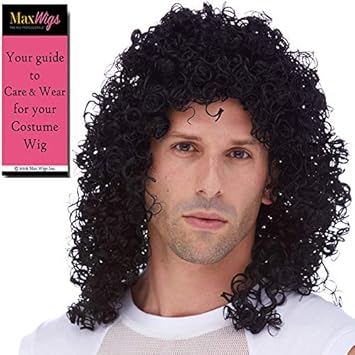 Amazon Com Rock Roll Slash Color Black Sepia Wigs Curly Long