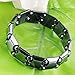 Top Plaza 2pcs/set Men's Women's Metal Healing Energy Black Hematite Magnetic Therapy Bracelets, 6.5 Inches