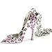 Red Hound Auto Silver Bling High Heel Shoe Mirror Car Charm Hanger Ornament Pink Rhinestones w Chain