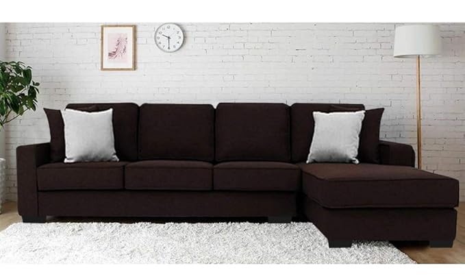 Furny Apollo Five Seater L-Shaped Sofa (Brown)