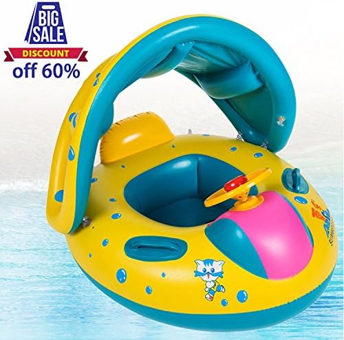 Baby Swimming Rings Inflatable Baby Pool Float With Sunshade Seat with Horn,Big Size