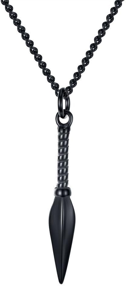 LANHI Men's Stainless Steel Ninja Weapons Kunai Shuriken Spear Arrowhead Pendant Necklace