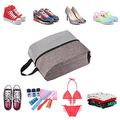 3 Pack Portable Travel Shoe Bags, CGBE Shoe Bag Lightweight Luggage Organizer Pouch For Men & Women (Khaki) - Thumbnail 3