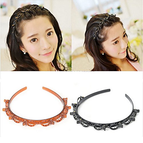 Merssavo Punk Hair Styling Twist Clip Barrette Braid Tool Magic Hair Accessories Headband Black