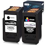OfficeWorld Remanufactured Ink Cartridge Replacement for Canon PG-240XL 240 XL CL-241XL 241XL for Canon Pixma MG3620 MX472 MX452 MG3220 MG3520 MG2220 MX532 MX392 MX432 MX512 (1 Black + 1 Tri-Color)
