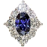 925 sterling silver sapphire blue Women's wedding ring crime ring emerald full diamond cubic zirconia ring CZ Timeless Jewelry Findings Earring Backs Findings