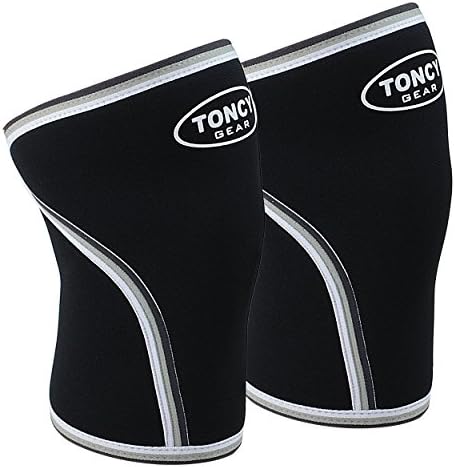 Knee Sleeve 1 Pair -7mm Neoprene Compression Knee Sleeves Support For Squatting Crossfit Weight Lifting Powerlifting WODs & Workout (For Men & Women) Best Knee Sleeve for Squats Gym & Fitness Gear From Toncy Gear