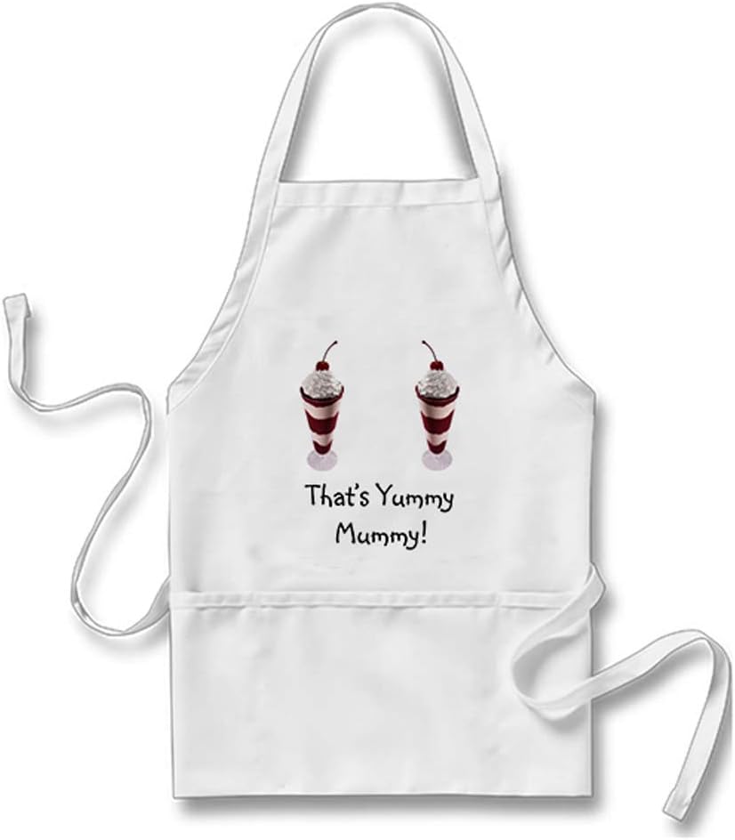 URLife Knickerbocker Glory Ice Cream Infantâ€s Apron Kitchen Accessories,28L by 24W/White