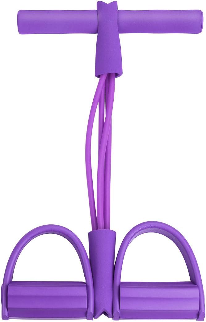 HostStyleZ Pedal Resistance Band, 4-Tube Natural Latex Sit-up Bodybuilding Expander, Elastic Pull Rope Fitness Equipment, for Abdomen, Waist, Arm, Yoga Stretching Slimming Training