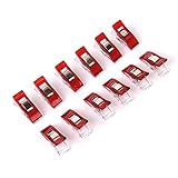 50pcs Sewing Craft Quilt Binding Clips Clamps Clear and Red