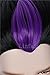 Linfairy Short Straight Wig Halloween Cosplay Slicked Back Costume Black Wig with Purple