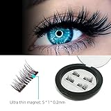 Dual Magnetic False Eyelashes -No Glue,Natural Handmade Extension Fake Eye Lashes 3D Reusable Magnet Eyelashes ,Premium Quality False Eyelashes Set - (4 PCS) (Dual Magnetic False Eyelashes)