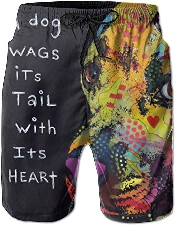 2017 Newest Men's A Dog Wags Its Tail With Its Heart Quick Dry Beach Board Shorts