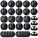 ExcelFu 24 Pieces Cable Clips Self-Adhesive Desk Cable Organizer Cord Management Clips Wire Holder for Cord, Cable and Wire, Black