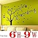Dearm-home® 6'(h) X 9'(w) Huge Size Family Photo Frame Tree Quote Picture Removable Wall Decor Art Stickers Vinyl Decals Home Decor Include 11birds for Living Room&bedroom