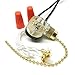 Zing Ear ZE-109 2 Wire Pull Chain Light Switch for Ceiling Fans Wall Lamps Canopy Light Fixtures Vanity Lights Table Lamps and Wall Sconces - Brass