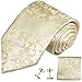 Paul Malone Mens Silk Tie with Pocket Square and Cufflinks