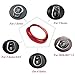 3Piece For BMW Steering Wheel Emblem Decal+Steering Wheel Center alloy Decor+Start Stop Button Ring Push Button Ignition Switch Decor combination,Make your car very cool (Rose red)