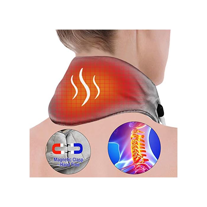 Neck Heating Pad, Arris Heated Neck Wrap with Adjustable Time and Temperature Control, USB Powered Neck Pain Relief…