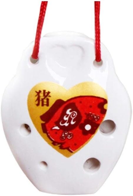 XinQuan Wang 6-hole Ocarina, Six-hole Porcelain Flute 12 Chinese Zodiac Flute, Students Beginners To Get Started Flute, Send Simple Textbooks Rex Rabbit 87 Years 99 Years 11 Years, White
