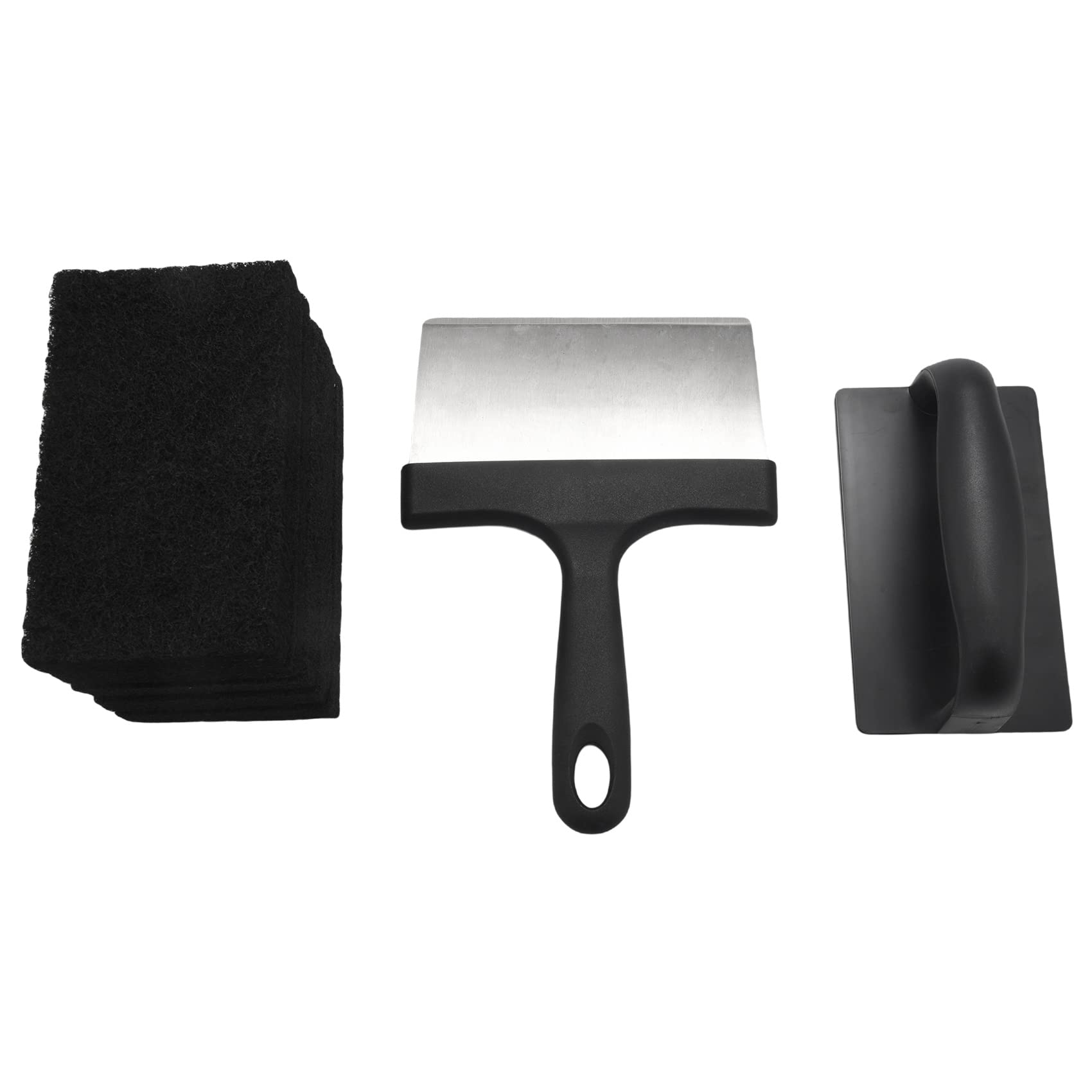 Cucioki Versatility Griddle Cleaning Kit Grill Cleaner Tool Set for Hot or Cold Surfaces Scraper Cleaning Brushes